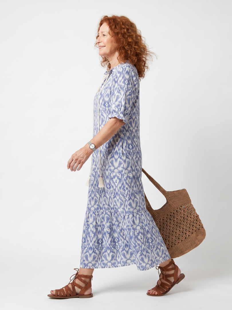 NAEL BERLIN | Fließendes bedrucktes Boho-Midikleid Nicole