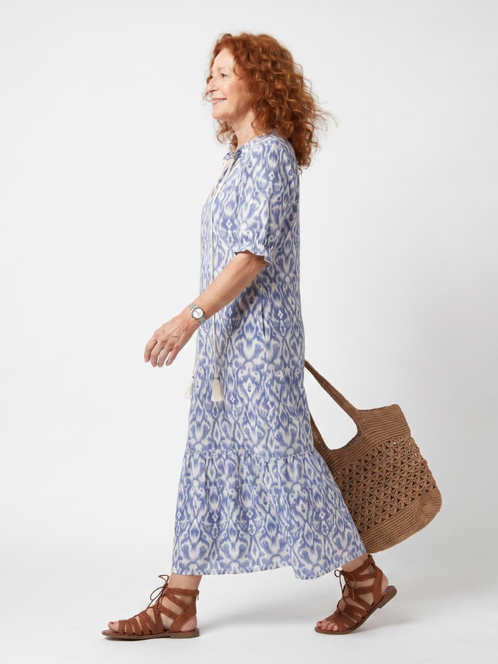 NAEL BERLIN | Fließendes bedrucktes Boho-Midikleid Nicole
