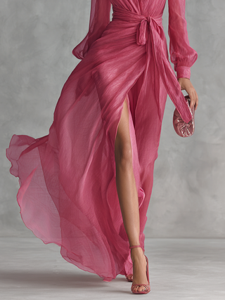 Ava | Romantisches Maxikleid mit Bindegürtel