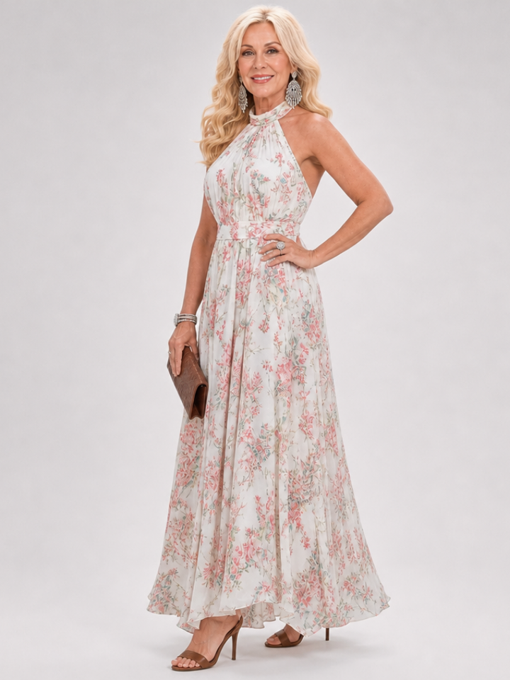 Guinevere | Florales Druck Fließendes Midikleid