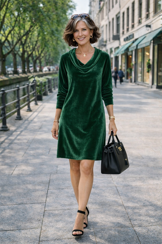 Friederike – Locker geschnittenes Samtkleid