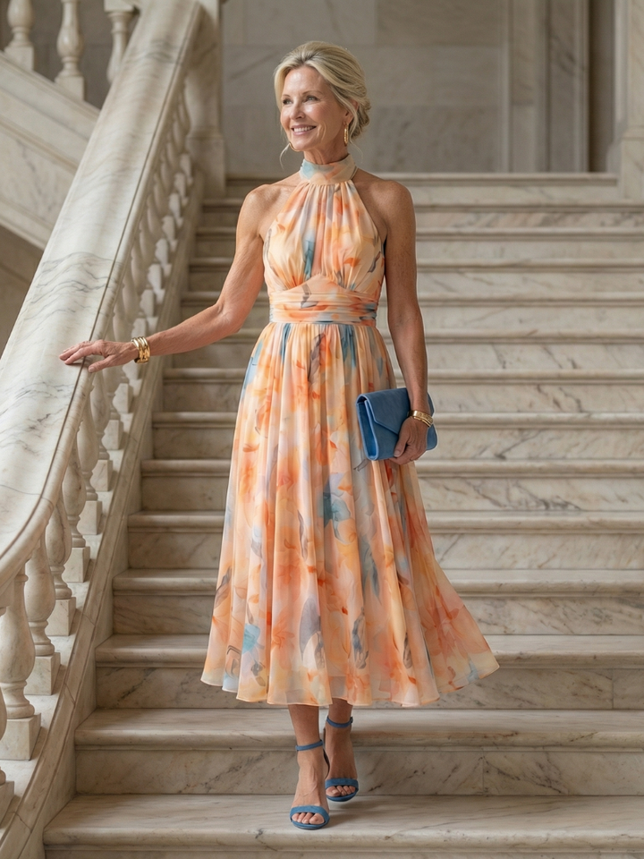 Elin | Weiches Halter Midi Kleid