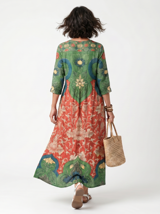 NAEL BERLIN | Geblümtes Boho-Midikleid mit gerafter Taille Amélie