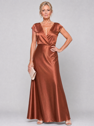 Samouse | Maxikleid mit Wickeloberteil und kurzen Ärmeln