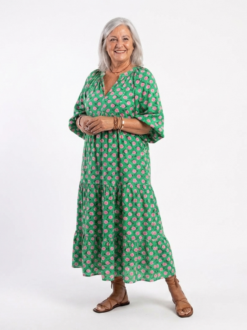 NAEL BERLIN | Geblümtes Boho-Midikleid mit Volants Camille