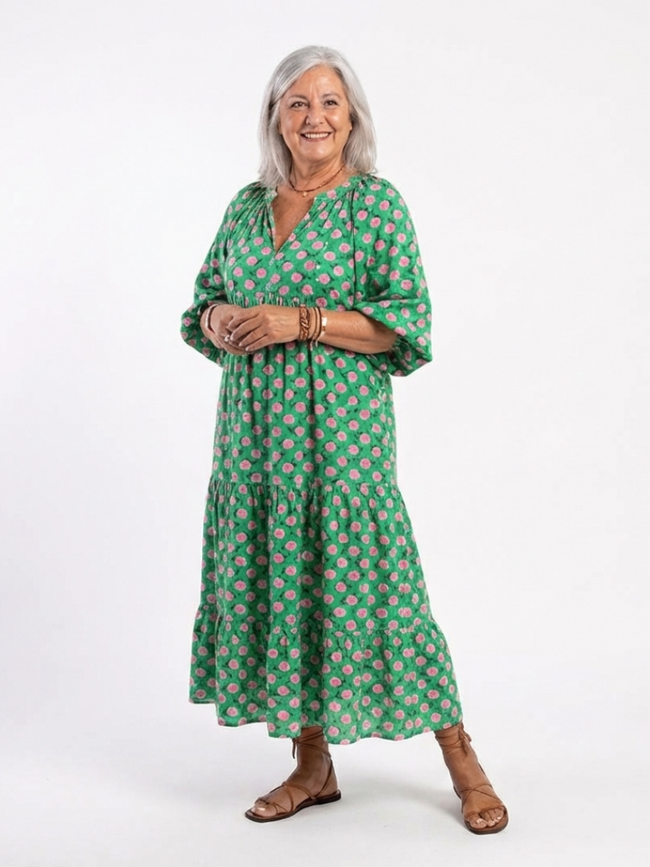 NAEL BERLIN | Geblümtes Boho-Midikleid mit Volants Camille