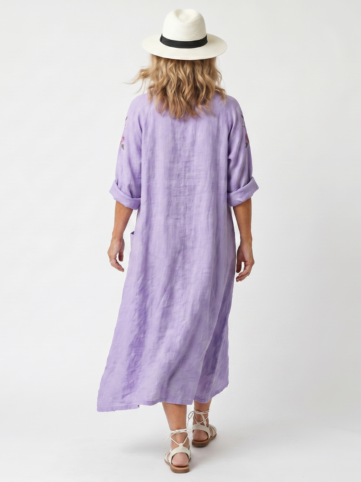 NAEL BERLIN | Boho-Midikleid mit Stickerei und Taschen Sandrine