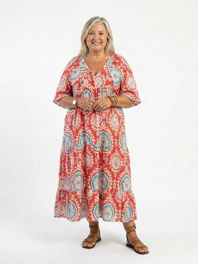 NAEL BERLIN | Boho-Midikleid mit Kaschmir-Print Martine