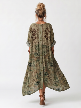 NAEL BERLIN | Boho-Midikleid mit Stickerei und Knopfleiste Monique
