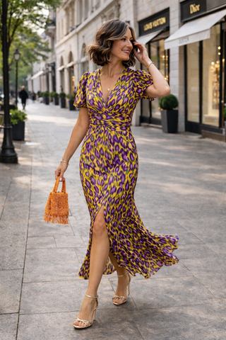 Laura – City Midikleid mit Plisseeärmeln