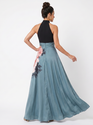 Olympas | Halter-Bodice Floral Rock Maxi-Kleid