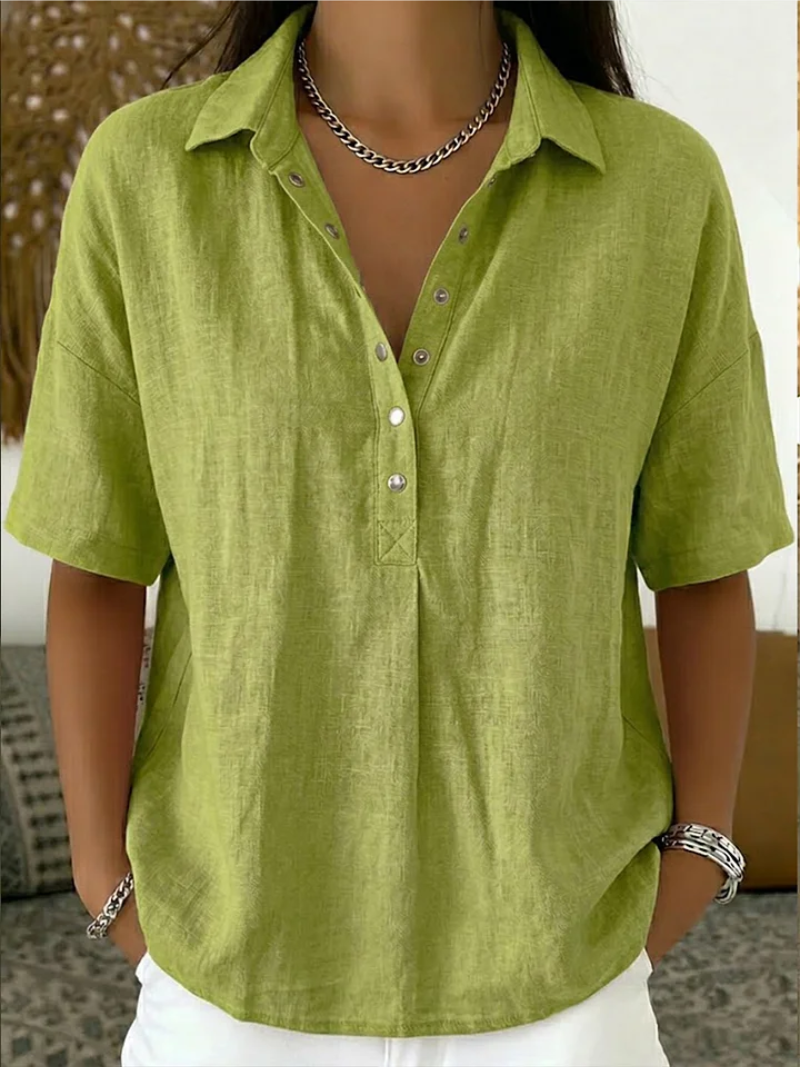 Tamina | Bluse mit Kragen und Knopfdetail