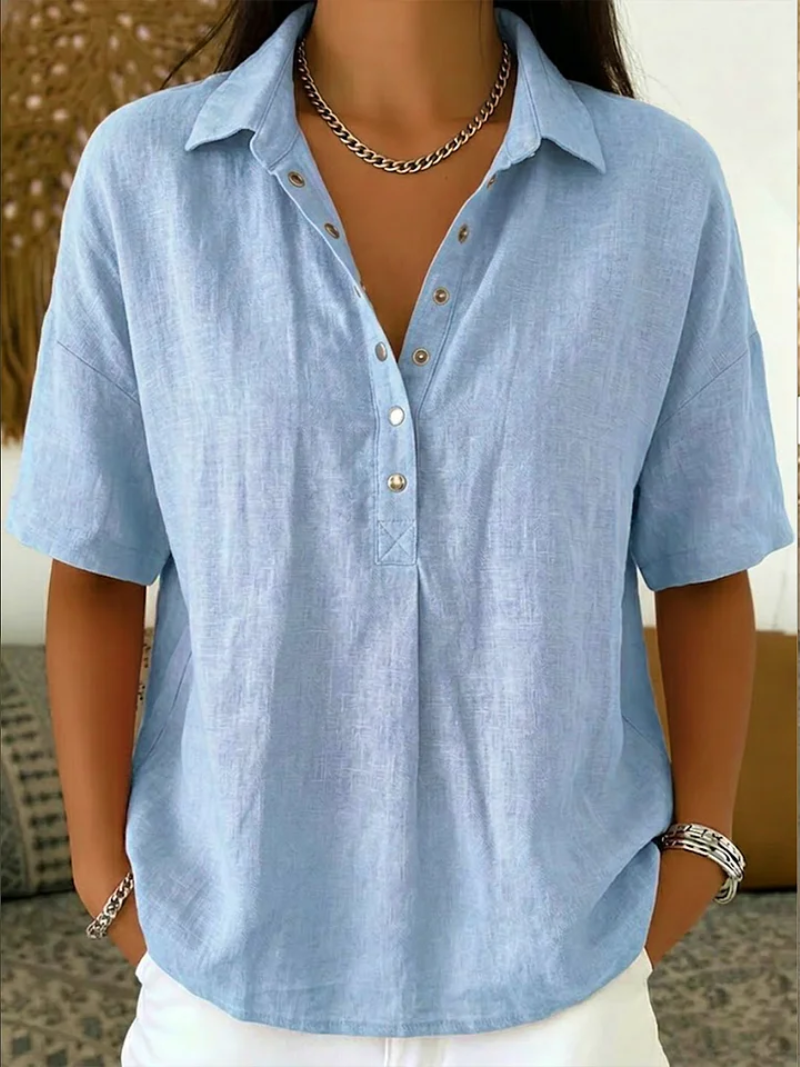 Tamina | Bluse mit Kragen und Knopfdetail