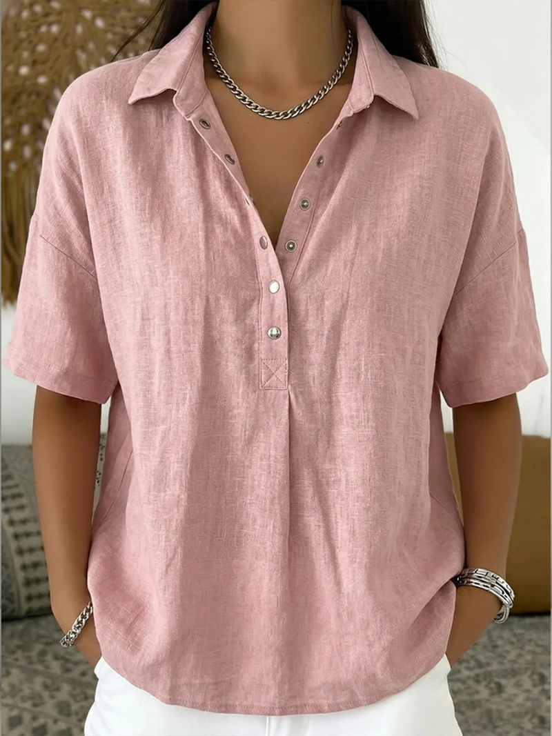 Tamina | Bluse mit Kragen und Knopfdetail