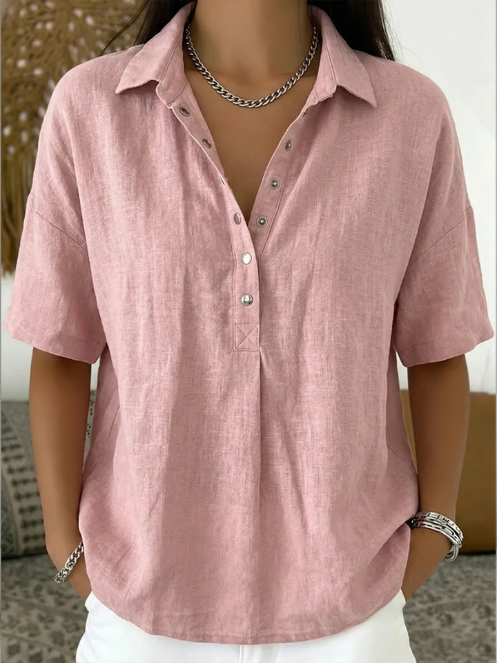 Tamina | Bluse mit Kragen und Knopfdetail