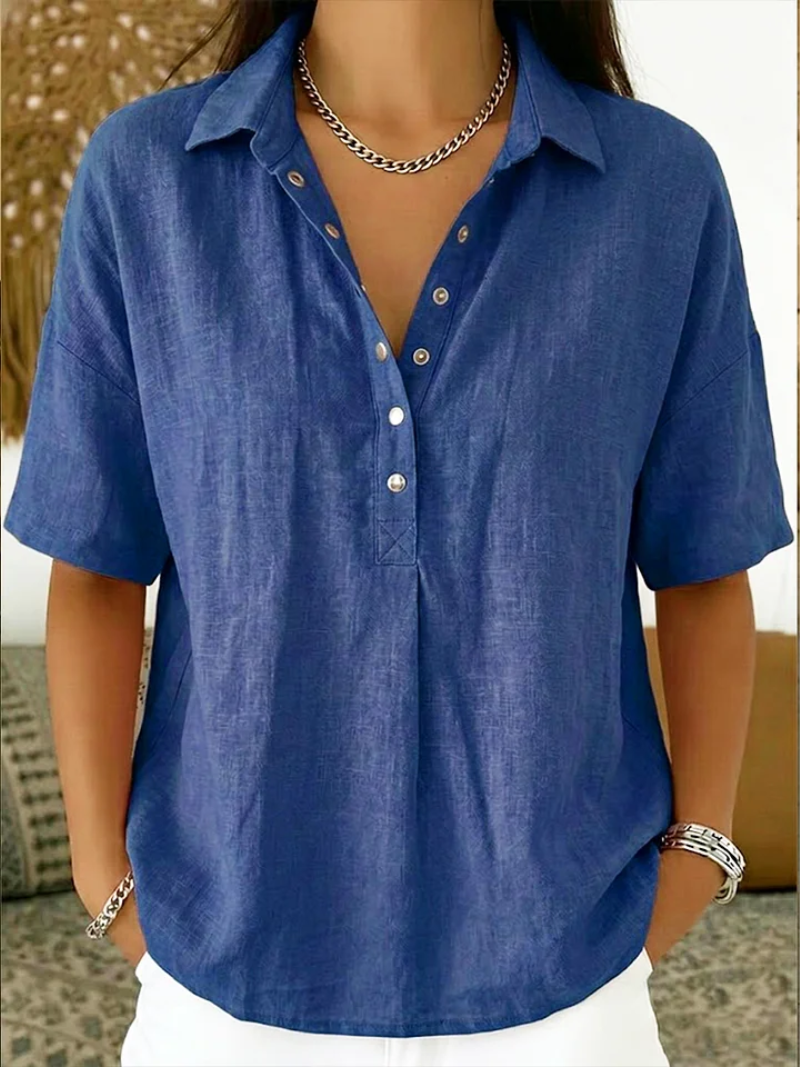 Tamina | Bluse mit Kragen und Knopfdetail