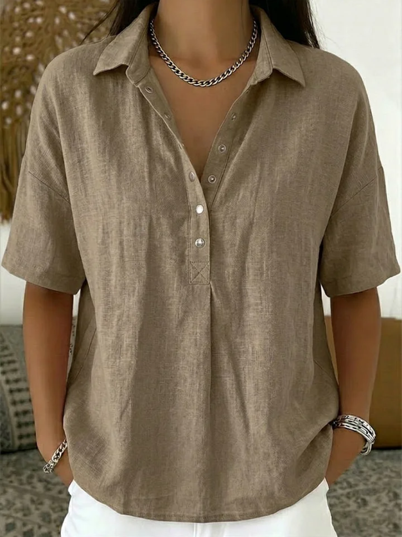 Tamina | Bluse mit Kragen und Knopfdetail