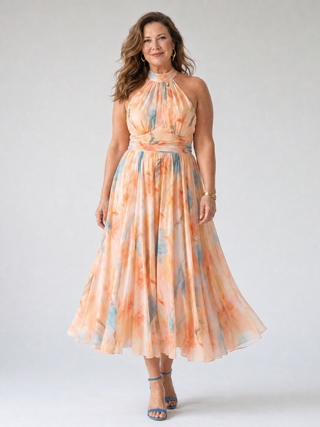 Elin | Weiches Halter Midi Kleid