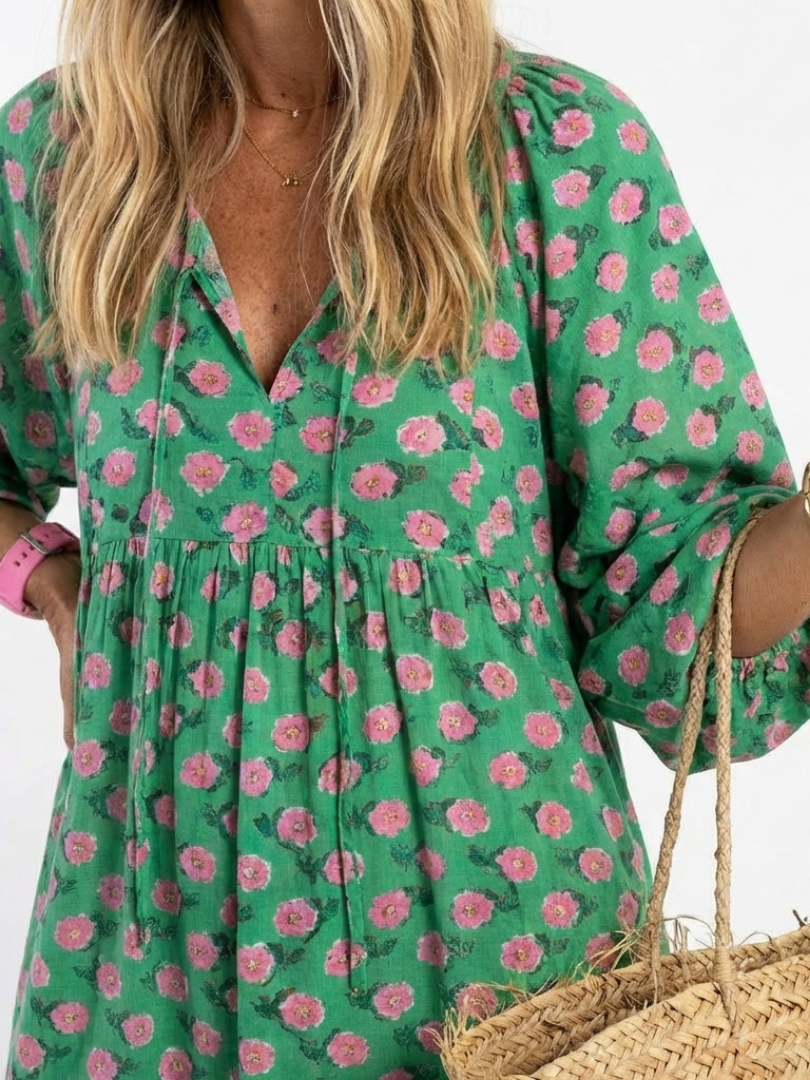 NAEL BERLIN | Geblümtes Boho-Midikleid mit Volants Camille