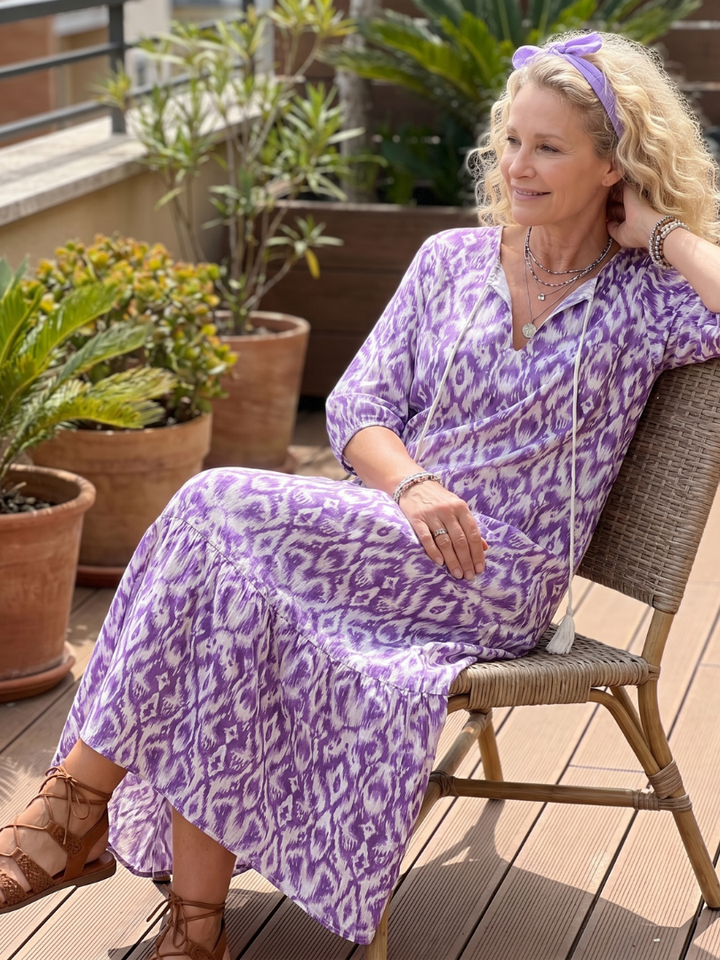 NAEL BERLIN | Bedrucktes Boho-Midikleid mit Bommeln Brigitte