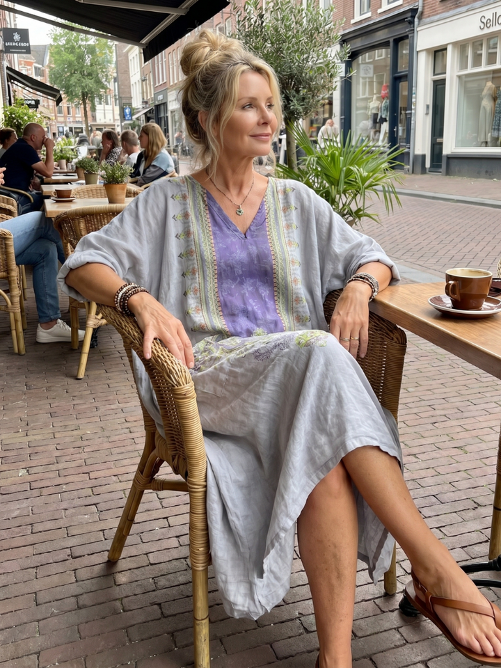 NAEL BERLIN | Boho-Midikleid mit Kontrast-Stickerei Véronique