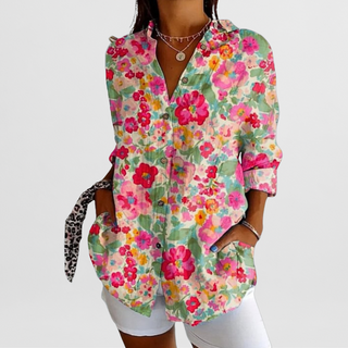 Hilda | Elegante Vintage-Bluse mit Blumenmuster