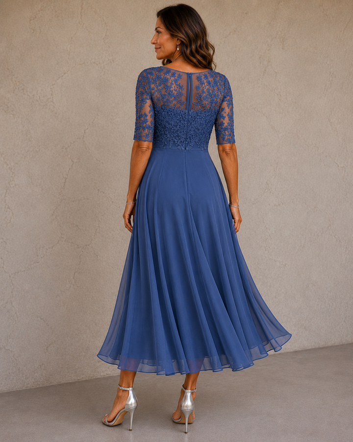 Abella – Spitzen- und Chiffonkleid