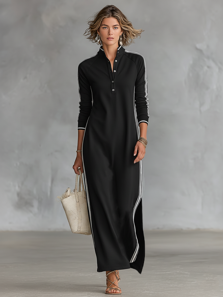 Selene | Lässiges Langarm-Maxikleid