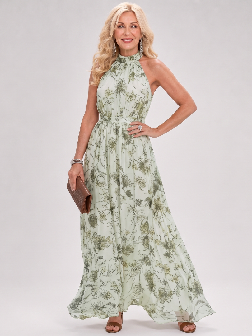 Guinevere | Florales Druck Fließendes Midikleid