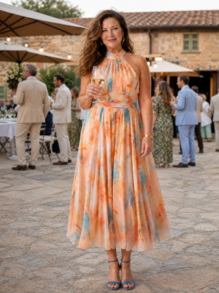 Elin | Weiches Halter Midi Kleid