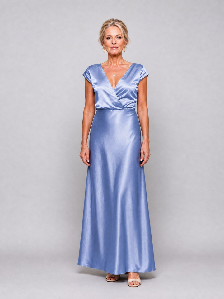 Samouse | Maxikleid mit Wickeloberteil und kurzen Ärmeln