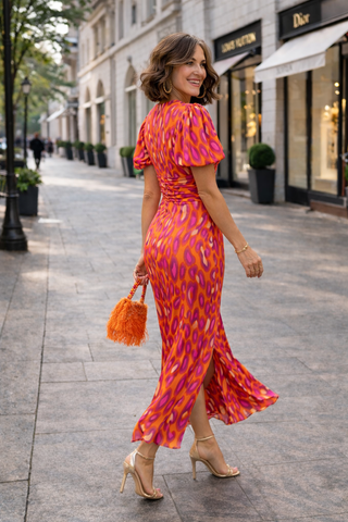 Laura – City Midikleid mit Plisseeärmeln