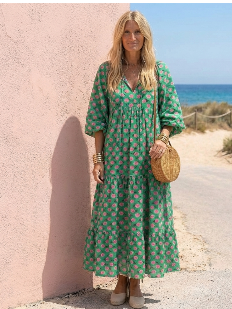 NAEL BERLIN | Geblümtes Boho-Midikleid mit Volants Camille