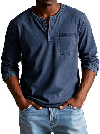 Koen | Zeitlose Langarmshirt mit Henley-Ausschnitt