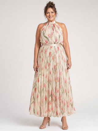 Aurelle | Neckholder Blumenkleid Midi