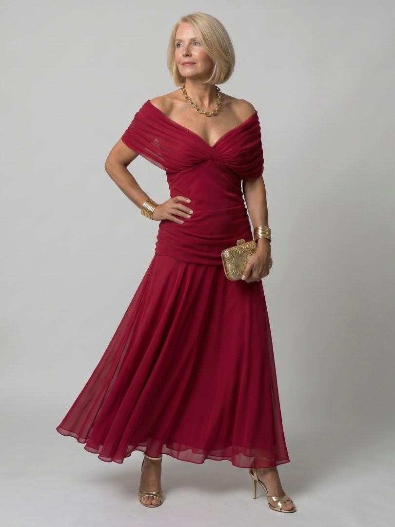 Calen | Off Shoulder Midi Kleid