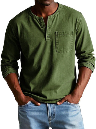 Koen | Zeitlose Langarmshirt mit Henley-Ausschnitt
