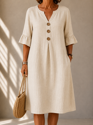 NAEL BERLIN | Knopfkleid mit Kellerfalte Charlotte