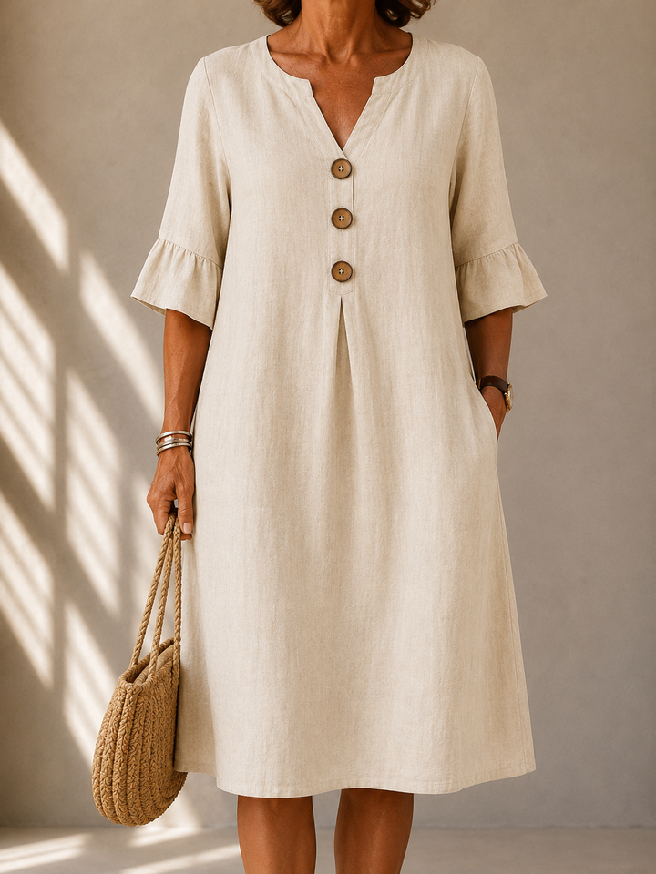 NAEL BERLIN | Knopfkleid mit Kellerfalte Charlotte
