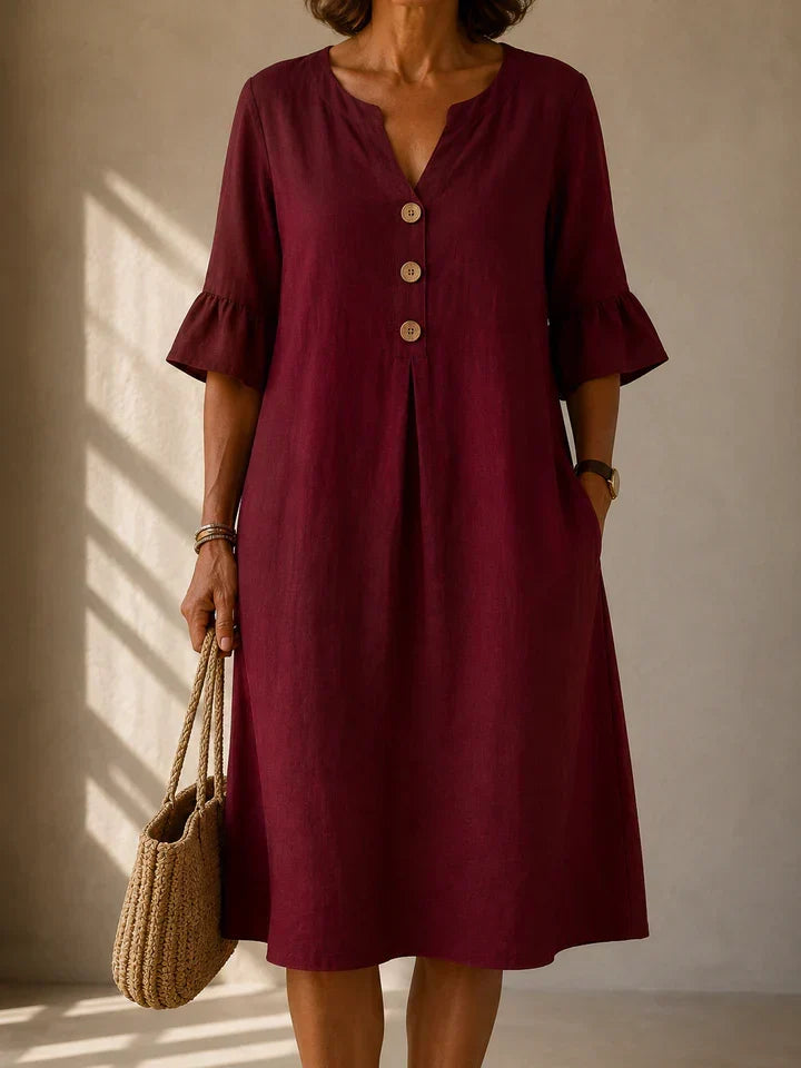 NAEL BERLIN | Knopfkleid mit Kellerfalte Charlotte