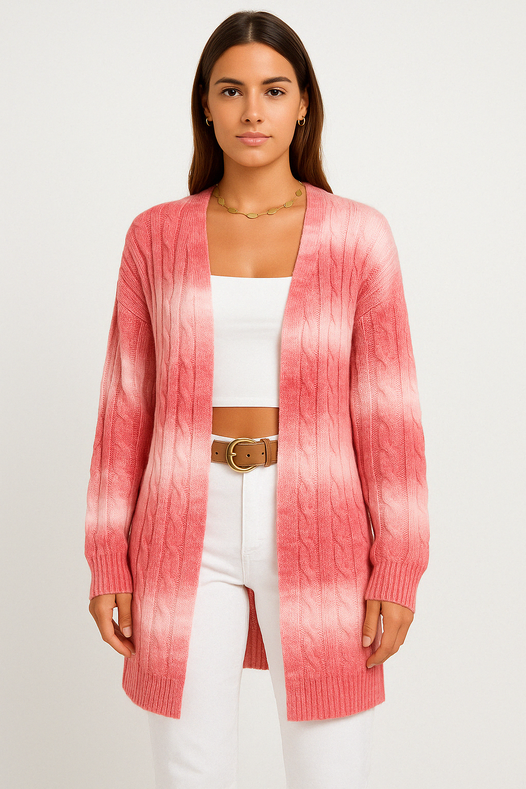 Lange Strickjacke – Offener Duster-Cardigan aus weichem Strick