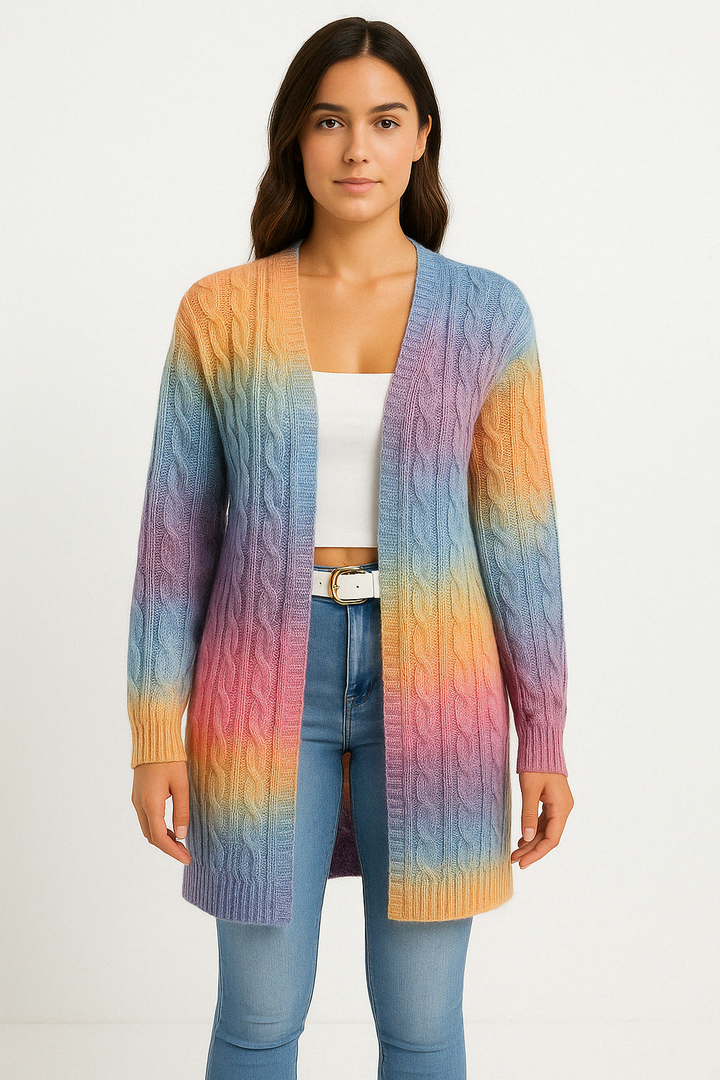 Lange Strickjacke – Offener Duster-Cardigan aus weichem Strick