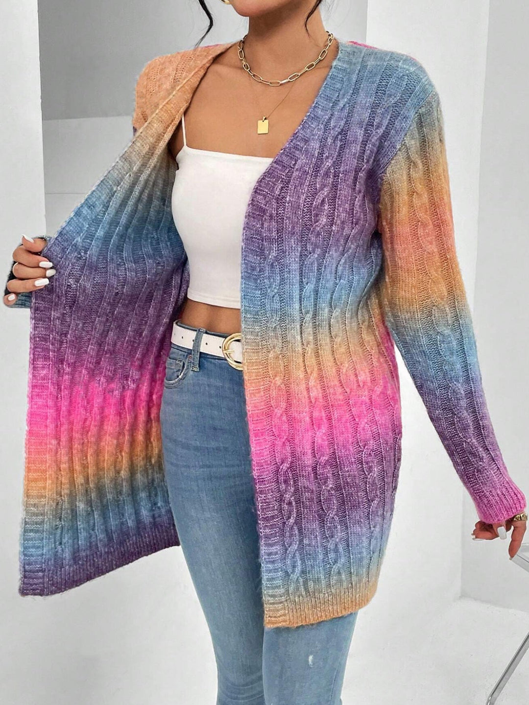 Lange Strickjacke – Offener Duster-Cardigan aus weichem Strick