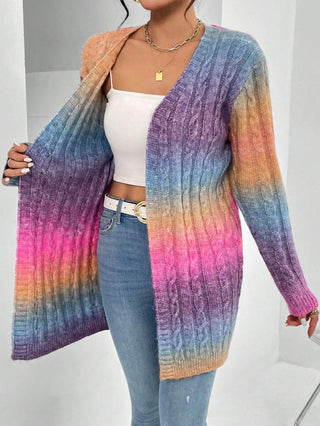 Lange Strickjacke – Offener Duster-Cardigan aus weichem Strick
