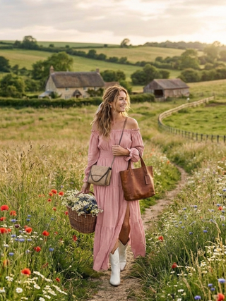 Adira | Off-Shoulder Smock-Maxikleid