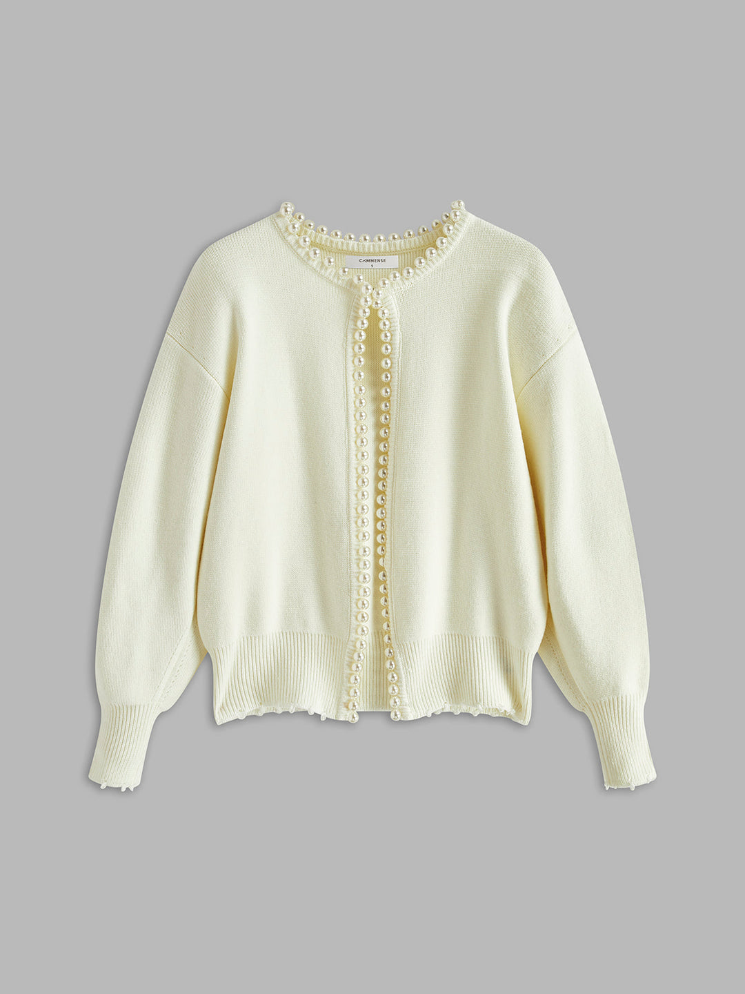 Strickjacke mit Perlenbesatz