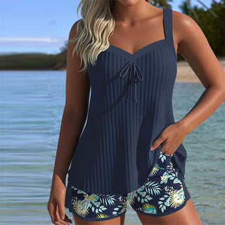 Laluna® | Gestreifter Tankini mit Zweiteiligem Strandshort