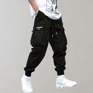 Nael Berlin | Herren Cargo Jogginghose – Lila Streetwear-Hose mit Reißverschlusstaschen & Bündchen
