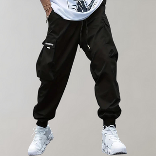 Nael Berlin | Herren Cargo Jogginghose – Lila Streetwear-Hose mit Reißverschlusstaschen & Bündchen