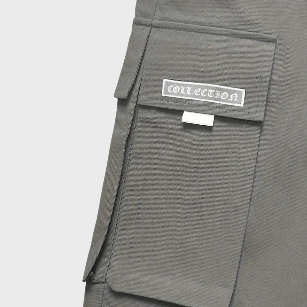 Nael Berlin | Herren Cargo Jogginghose – Lila Streetwear-Hose mit Reißverschlusstaschen & Bündchen